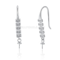 S925 Sterling silver zircon pearl ear hoops accessory