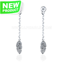 S925 Sterling silver leaf pearl stud earrings settings for women
