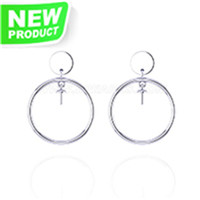 925 Sterling silver CZ Pearl round earrings fitting for women