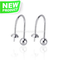925 sterling silver Elegant women pearl earring fittings