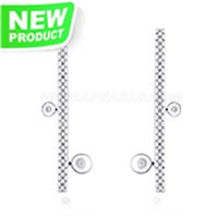 S925 Sterling silver CZ pearl stud earring fittings for women