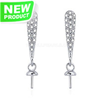 S925 Sterling silver dangle pearl earring fittings for women