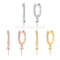 S925 Sterling silver CZ pearl party earrings fitting for women