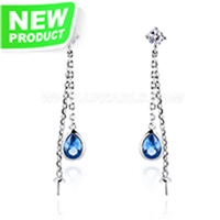 S925 Sterling silver pearl CZ dangle earring settings for women