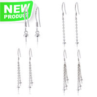 S925 Sterling silver pearl dangle earring fittings for women