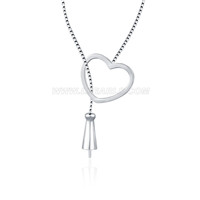 925 Sterling Silver pearl heart pendant necklace fitting