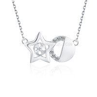 925 sterling silver moon Star pearl necklace mounting