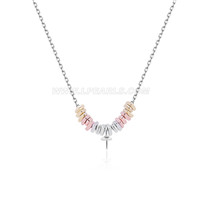 925 Sterling Silver triangle beads pendant necklace fitting