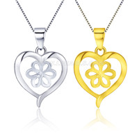 S925 sterling silver heart pearl necklace pendant fitting