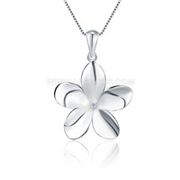 S925 sterling silver flower pearl necklace pendant setting