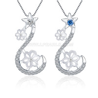 S925 sterling silver CZ pearl pendant fitting for women