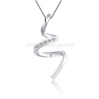 S925 sterling silver twist pearl necklace pendant fitting