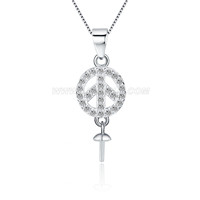 925 sterling silver CZ pearl circular ring necklace pendant fitt