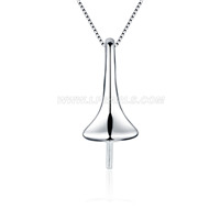S925 sterling silver teardrop pearl pendant fitting