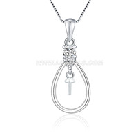925 sterling silver Tear drop pearl pendant necklace fitting