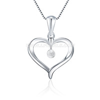S925 sterling silver heart pearls necklace pendant fitting
