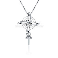 S925 sterling silver pearl necklace pendant fitting