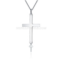 925 sterling silver pearl cross necklace pendant setting