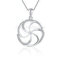 925 sterling silver pearl CZ windmill pendant setting