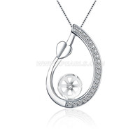 925 sterling silver pearl CZ initiate D pendant setting