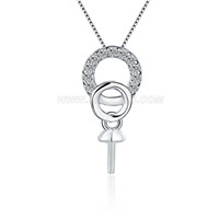 925 sterling silver simplicity style pearl pendant mounting