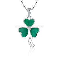 S925 sterling silver pearl clover necklace pendant mounting