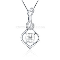 S925 sterling silver CZ pearl necklace pendant mounting