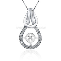 S925 sterling silver pearl CZ waterdrop pendant mounting