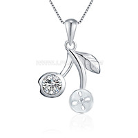 S925 sterling silver CZ pearl cherry pendant mounting