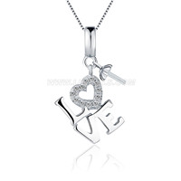 S925 sterling silver pearl capital letter LOVE pendant fitting