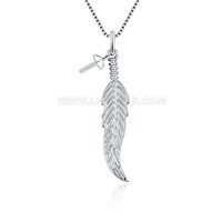S925 sterling silver pearl plume pendant fitting