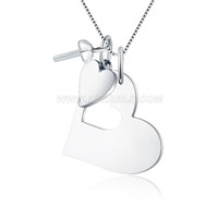 S925 sterling silver pearl love heart puzzle pendant fitting