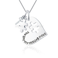 S925 sterling silver pearl puzzle heart pendant fitting