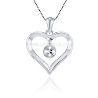 925 sterling silver classic heart pearls pendant fitting