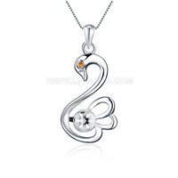 S925 Sterling silver CZ swan pearl pendant setting