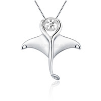 925 sterling silver Stringray pearl pendant mounting