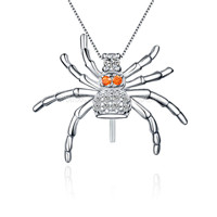 Attractive solid 925 silver Halloween spider women pendant fitti
