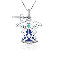 Fashion 925 sterling silver angel pearl girls pendant fitting