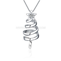 925 sterling silver Christmas tree star pearl pendant fitting