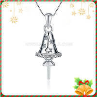 925 Sterling silver women Christmas bell pearl pendant setting