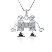 925 sterling silver shining CZ couple pearl pendant mounting