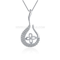 S925 sterling silver CZ waterdrop pearl pendant fitting
