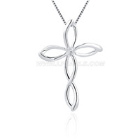 S925 sterling silver twist cross pearl pendant fitting for women