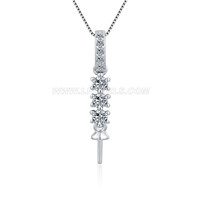 S925 sterling silver CZ pearl pendant fitting for women