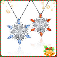 925 sterling silver CZ pearl snowflake women pendant fitting