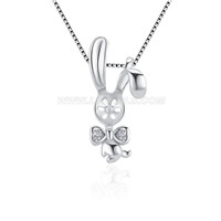 925 sterling silver pearl rabbit pendant fitting for women