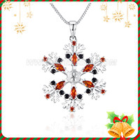 women 925 sterling silver CZ snowflake pearl pendant fitting