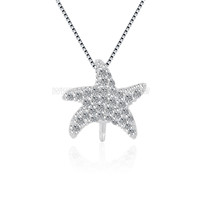 S925 sterling silver CZ pearl starfish necklace pendant fitting