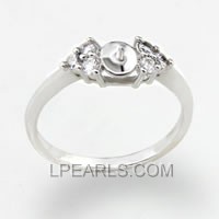 925 sterling silver pearl ring mounting for women