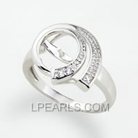 wholesale 925 sterling silver pearl women ring fitting